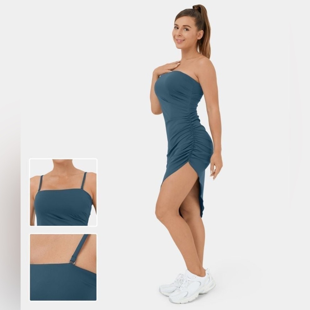 Halara Adjustable & Removable Strap Ruched Asymme… - image 2